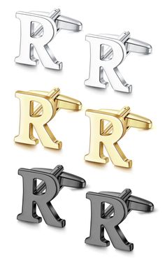 PRICES MAY VARY. 💎Accessories for Casual to Formal💎Elevate your style effortlessly with exquisite versatile cufflinks—perfect for casual to formal.3 pairs of personalized initial cufflinks in gold, silver, and black,choose the perfect letter to match your initials for a personalized touch. 💎Ideal Gift Choice💎Make a lasting impression with the perfect gift—our initial cufflinks come impeccably presented in a black box.Available in gold, silver, or black, they complement any outfit, including Initial Cufflinks, Personalized Cufflinks, Gold Cufflinks, Cufflink Set, Cufflinks Wedding, Silver Cufflinks, Cufflinks Men, Tuxedos, Personalized Initials