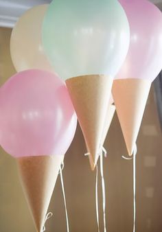 ice cream balloons, good idea for a party look at see more on this page