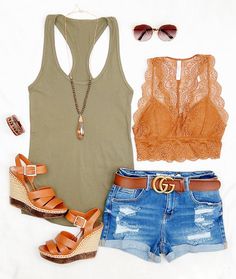 Cute In Style Outfits, Cute Summer Bbq Outfit, Hot Summer Days Outfit, Womens Cute Summer Outfits, Womans Summer Outfits 2024, Florida Womens Fashion, Summer Clothes For Women In 30's, Women’s Summer Style, Summer 2024 Outfits Casual