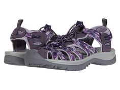 Keen Whisper Women's Sandals Purple Tropical Sport Sandals With Arch Support For Water Sports, Synthetic Round Toe Sport Sandals For Water Sports, Sporty Synthetic Sandals With Durable Design, Durable Synthetic Sports Sandals, Durable Synthetic Sandals For Sports, Waterproof Sport Sandals For Water Sports, Casual Durable Sport Sandals For Water Sports, Waterproof Casual Sport Sandals For Water Sports, Casual Waterproof Sport Sandals For Water Sports