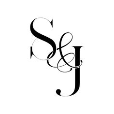 the letter s and j is made up of letters with swirly designs on them