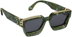 Luxury Green Sunglasses With Square Frame, Luxury Green Wayfarer Sunglasses, Luxury Green Sunglasses With Uv Protection, Luxury Green Polarized Sunglasses, Modern Green Sunglasses For Formal Occasions, Luxury Green Sunglasses With Mirrored Lenses, Luxury Wayfarer Glass Sunglasses, Luxury Green Sunglasses With Gradient Lenses, Elegant Green Rectangular Sunglasses