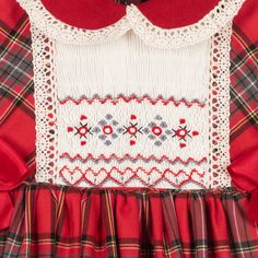 Pretty Originals - Girls Red Tartan Dress Set | Childrensalon Red Tartan Dress, Embroidered Dresses, Designer Dresses For Kids, Girls Red, Tartan Dress, Red Tartan, Dress Set, Baby Wearing, Embroidered Dress