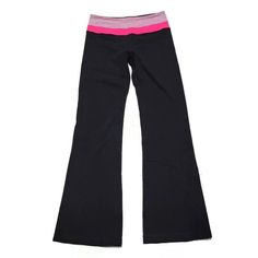 Lululemon Pants Women 4 Black Pink Groove Flare Outdoors Lightweight Ladies Lululemon Stretch Lounge Pants, Lululemon Stretch Pants For Loungewear, Pink Lululemon Activewear For Yoga, Lululemon Casual Yoga Pants, Fitted Black Lululemon Pants, Casual Lululemon Yoga Pants, Lululemon Sportswear Training Bottoms, Lululemon Fitted Training Bottoms, Lululemon Sportswear Workout Bottoms