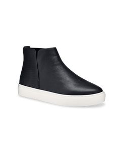 The Falcon - Black Leather Modern High-top Boots With Rubber Sole, Black Leather High-top Slip-on Sneakers, Modern High-top Boots With Textured Sole, Modern High-top Slip-on Sneakers With Contrast Sole, High-top Boots With Textured White Sole, Modern Slip-on Boots With Contrast Sole, White Sole High-top Sneakers With Textured Sole, Modern High-top Sneakers With Leather Sole, Modern Low-top Boots With Contrast Sole