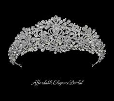 Exquisite Extra Tall Crystal, Pearl and Rhinestone Wedding Tiara Southern Style Wedding, Quinceanera Tiaras, Royal Tiaras, Lace Accessories, Fabulous Wedding, Tiara Crown, Wedding Accessories Jewelry, Crown Design, Southern Weddings