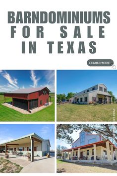 the front cover of a home for sale in texas with pictures of different houses and garages