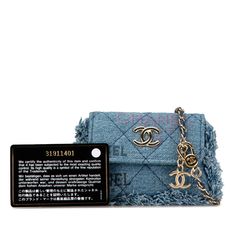 Elevate your style with the Auth Chanel Mini Mood Clutch With Chain in Blue Denim Fabric. This chic crossbody bag exudes sophistication and versatility, perfect for both casual outings and formal events. The iconic Chanel design combined with the denim fabric creates a unique and trendy look that is sure to turn heads wherever you go. The chain strap adds a touch of elegance, making it a must-have accessory for any fashion-forward individual. Upgrade your wardrobe with this timeless piece from C Blue Chanel, Chic Crossbody Bag, Chanel Design, Chanel Mini, Woven Chain, Chain Crossbody Bag, Leather Weaving, Fendi Bags, Small Leather Goods