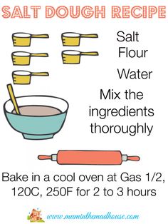 a poster with instructions to make salt dough recipe