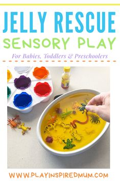 the cover of jelly rescue sensory play for babies, toddlers and preschoolers is shown