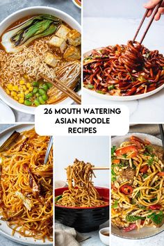 The best noodle recipes. Easy and delicious Asian Noodle Recipes to master at home. Noodles can be paired with different proteins, vegetables, broths, and sauces for endless flavor combinations. Indian Noodles, Hakka Noodles Recipe, Korean Glass Noodles, Asian Noodle Dishes, Vegan Pad Thai, Soba Noodles Salad, Asian Noodle Recipes, Asian Noodle, Noodle Recipes Easy