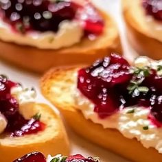 cranberry spread on top of toasted bread