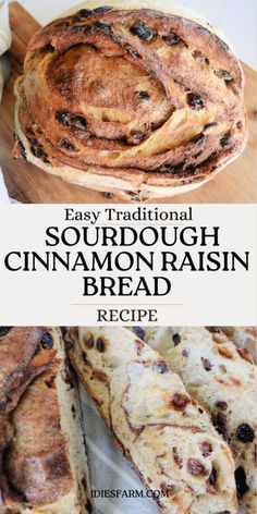 an easy traditional sourdough cinnamon raisin bread recipe