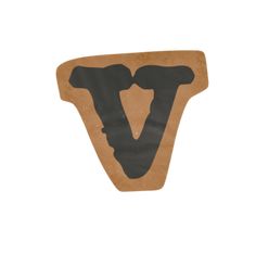 the letter v is made out of brown paper