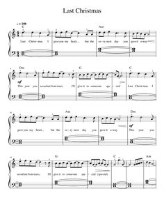 the last christmas sheet music for piano