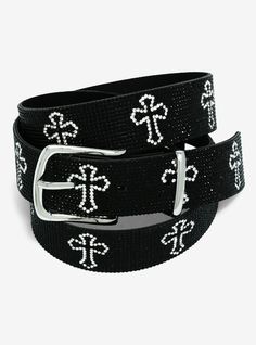 This is the holy grail of belts! Featuring an allover cross design with clear and black rhinestone detailing.Polyurethane; metalImported Cross Cross Belts, Rinstone Belts, Mexican Bb Belt, Bb Belt Cross, Rihnestone Belt, Seat Belt Belt, Emo Belts, Mexican Belts, Emo Mcbling