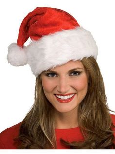 Adult Red and White Plush Santa Hat - costumes.com Victorian Santa, Santa Claus Costume, Santa Boots, Santa Costume, Santa Claus Hat, Santa Suits, Santa Hats, Creative Halloween Costumes, Stylish Hats