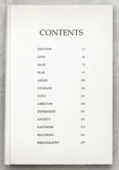 the contents of a book are shown in black and white, with words written on it