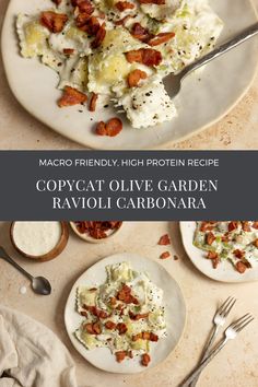 Copycat Olive Garden Ravioli Carbonara