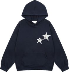 Cotton Long Sleeve Hoodie With Star Print, Cotton Hoodie With Star Print, Casual Cotton Hoodie With Star Print, Oversized Cotton Sweatshirt With Star Print, Winter Cotton Sweatshirt With Star Print, Star-shaped Cotton Sweatshirt For Winter, Cotton Sweatshirt With Star Patch For Streetwear, Oversized Star Print Sweatshirt For Streetwear, Oversized Sweatshirt With Star Print For Streetwear