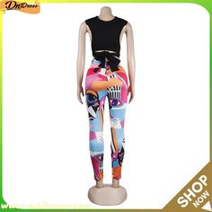 Women Sexy Halter Neck Top+ Print Trousers Two Piece Printed Trousers, Halter Neck Top, Halter Neck, Two Piece Pant Set, Two Piece, Trousers, Pants, Design