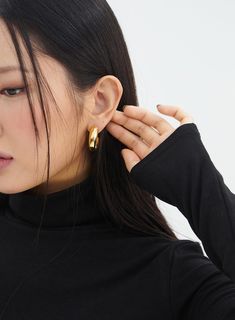 bold-hoop-earring-in317 / Dark yellow Dark Yellow, Yellow Light, Brass Color, Solid Black, Light Gray, Fashion Collection, Unique Style, Women's Fashion, Hoop Earrings