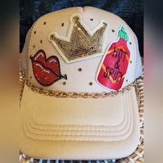 Hot N Spicy Queen New Adult Trucker Hat With Adjustable Snap. Brand New Hat, Brand New Patches Nwot, Personally Made By Me. Casual Party Trucker Hat, Casual Beige Party Hat, Trendy Cream Trucker Hat, Trendy Red Trucker Hat, Patch Hat, Hot Spicy, Made By Me, Lady In Red, Brown Sugar