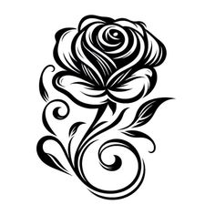 a black and white rose tattoo design