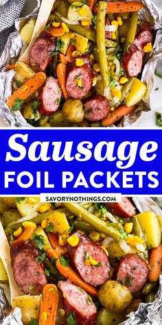 sausage foil packets with potatoes and carrots