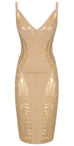 Free Express Shipping - Color: Gold V-neck Sleeveless Sequin panels Structured design Spaghetti straps Slit detail at back Allover bandage construction Body sculpting design Concealed zipper at side Stretch Type: Stretchy Gentle Dry Clean Only Length: Midi. Knee-length summer dress, summer outfit, wedding guest dress, wedding guest outfit, festival dress, homecoming dress, graduation dress, preppy dress, event dress, elegant dress, gold dress, sequin dress, midi dress

FREE EXPRESS SHIPPING Summer Dresses Knee Length, Celebrity Inspired Dresses, Dress Weights, Preppy Dresses, Sequin Midi Dress, Panel Dress, Dress Gold, Body Sculpting, Sequin Mini