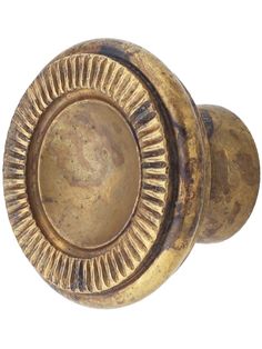 an old brass door knob on a white background