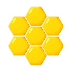 a yellow hexagonal object on a white background