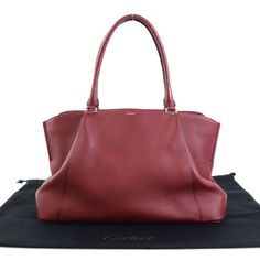 Brand Cartier Style Shoulder Bag Color Red Material Leather Size [Inch] W:15.9inx H:10.0inx D:6.3in Handle Length:19.7in Size [Cm] W:40.5cmx H:25.5cmx D:16cm Handle Length:50cm Specifications Zipper Closure Pocket [Outside] *1 Pocket [Inside] *2 Pocket Comes With Dust Cover Sku Number 99745g Condition Condition Rank Outside Ab There Are Some Scrapes And Cigarette Smell On The Surface Logo And Corners, And Some Torn Parts On The Inside, But It Can Still Be Used. Inside Ab Rank N New S Like New Or High-end Red Business Bag, Business Burgundy Bags With Palladium Hardware, Luxury Burgundy Office Bag, Red Business Bags With Palladium Hardware, Modern Red Satchel For Formal Occasions, Luxury Burgundy Satchel For Formal Occasions, Elegant Burgundy Satchel For Business, Red Business Satchel With Gold-tone Hardware, Red Satchel With Gold-tone Hardware For Business