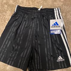 Nwt Vintage Boy’s Shorts, Size 10/12, Black/White. B13 Black Short Bottoms For School, Black Shorts For School, Adidas Soccer Shorts, Adidas Bottoms, Vintage Boy, Adidas Classic, Black Athletic Shorts, Soccer Shorts, Adidas Soccer