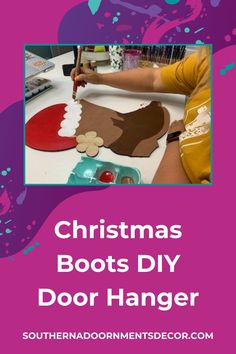 christmas boots diy door hanger for kids