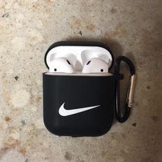 Airpods In Great Condition With Black Nike Case Nike Case, Black Nike, Black Case, Nike Logo, Black Nikes, Womens Sizes, Nike, Customer Support, Women Shopping