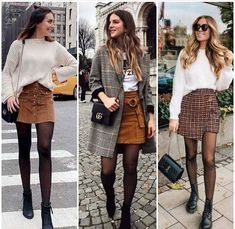 Brunette Outfits Aesthetic, Brown Ankle Boots Outfit, Tweed Skirt Outfit, Sweater And Shirt, Cozy Fall Aesthetic, Green Puffer Vest, Warm Fall Outfits, November Fashion, Green Puffer