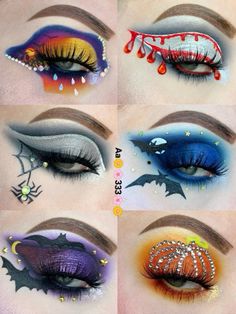 #makeup#halloween#halloweenmakeup#makeupinsp#halloweencostumes#spookyseason#spookymakeup#halloweeneyeshadow#eyeshadow#makeuplooks#uniquemakeup#fullfaceglam#glam#scary#scarymakeup#halloweenideas#lipstick #eyeliner#eyelashes#contacts#girl#beauty#makeuptutorial#clown#vampire#eyelinerwing#eyebrows#glitter Horror Eye Makeup, 30 Days Of Halloween Makeup, Fall Creative Makeup, Coraline Eye Makeup, Scream Inspired Makeup, Under Eye Makeup Looks, Tiger Eye Makeup, Halloween Eye Shadow, Spooky Eye Makeup