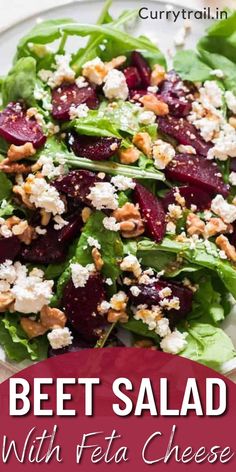 beet feta cheese arugula salad in plate Beetroot And Feta Salad, Salad With Feta Cheese, Cottage Recipes, Feta Salad Recipe, Feta Cheese Salad, Salad With Feta, Beetroot Salad