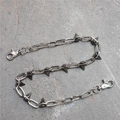 Spiked Wallet Chain | Goth Mall Edgy Chain Link Belt, Edgy Chain Link Belt With Chain Strap, Edgy Metal Chain Belt, Punk Style Adjustable Chain Link Necklace, Silver Adjustable Chain Punk Belt, Silver Punk Chain Belt With Adjustable Chain, Edgy Silver Chain Belt With Chain Strap, Silver Punk Chain Belt, Silver Punk Chain Link Belt