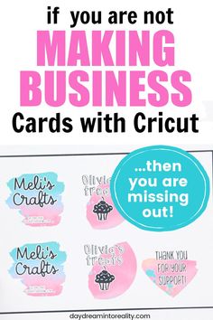 the words, if you are not making business cards with cricut on it