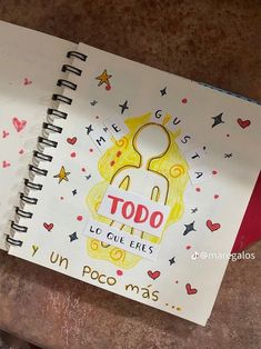 a notebook with the words todo written on it