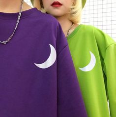 Cotton Top With Moon Print For Fall, Cotton Tops With Moon Print For Fall, Fall Cotton Top With Moon Print, Casual Glow In The Dark Tops For Streetwear, Harajuku Style Cotton T-shirt For Fall, Reflective Shirt Design, Long Sleeve Cotton Tops With Moon Print, Cotton Long Sleeve Tops With Moon Print, Green Harajuku Crew Neck Top