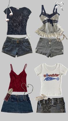 90s Style Summer Outfits, Coastal Grunge Outfits, Rockstar Girlfriend Summer Outfits, Girl Outfits Aesthetic, Fashion Aesthetic Outfits, Cool Girl Outfits, 2000s Fashion Outfits, Swaggy Outfits