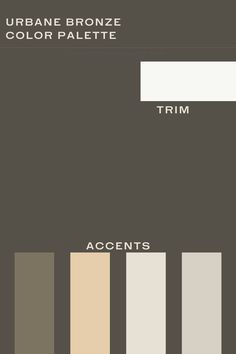 the color scheme for an urban bronze, beige and white palette is shown in three different shades