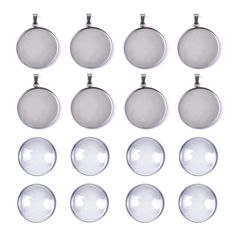 PRICES MAY VARY. WHAT YOU GET - 30Pcs 20mm pendant trays with pinch clip clasp and 30Pcs 20mm clear glass cabochons.（Total 60Pcs） MATERIAL: Stainless steel round circle bezel pendant trays and clasp, the cabochons are made by glass. USUAGE: These stainless steel bezel pendant trays are suitable for DIY craft project, you can put the picture or photo you like to make your unique jewelry. And they are great gifts jewelry making accessories, either. You can use them to make novelty gifts for your f Jewelry Making Kits, Cameo Jewelry, Necklace Clasps, Craft Jewelry, Photo Pendant, Jewelry Clasps, Pendent Necklace, Bezel Pendant, Cabochon Pendant