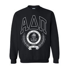 This item is MADE TO ORDER. Production can take up to 7 business days. Shipping time is additional, and varies per carrier. For more info, Click Here! Black crewneck sweatshirt with lightly distressed graphics for a vintage feel. Our models are wearing size Medium (unisex). Want to order 12 or more pieces? CLICK HERE! College Crew Sweater With Logo Print, Collegiate Graphic Print Crew Neck Sweats, Collegiate Crew Sweatshirt With Graphic Print, Collegiate Crew Sweatshirt With Screen Print, Collegiate Style Crew Sweatshirt With Screen Print, Collegiate Crew Neck Sweater With Graphic Print, Varsity Crew Sweatshirt With Screen Print, Graphic Print Crew Sweats, Collegiate Crew Neck Sweatshirt With Screen Print