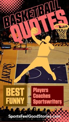 a basketball game with the words best funny sports stories written on it and an image of a person jumping up in the air