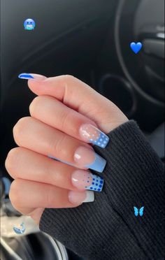 Cute Nail Ideas Back To School, Short Square Acrylic Nails Summer 2023, Short Coffin Shape Nails Designs Summer, Dip Square Nails, Short Round Acrylic Nails Summer, Funky Nails Square, Long Square Acrylic Nails Summer, Cute Square Nail Designs, Blue Coffin Nail Ideas