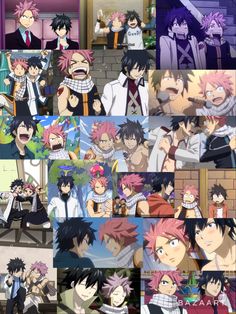 many different anime characters are shown together